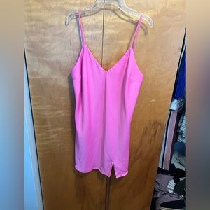 Hot pink slip dress
